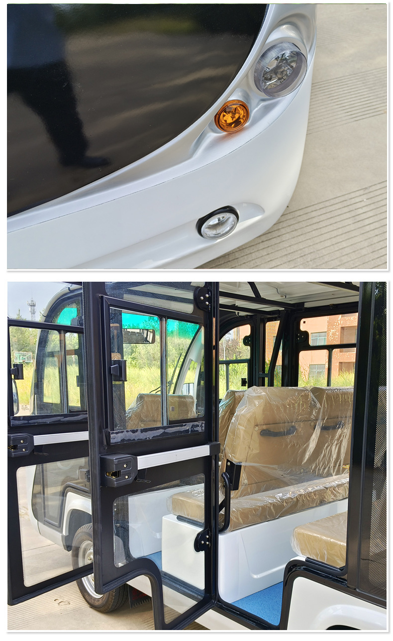 Sightseeing Car, Electric Vehicle for Tourist Areas, 11-Seater Fully Enclosed Air-Conditioned Tour Bus, Shuttle Bus for Guesthouses and Factories, Direct Sales from the Manufacturer