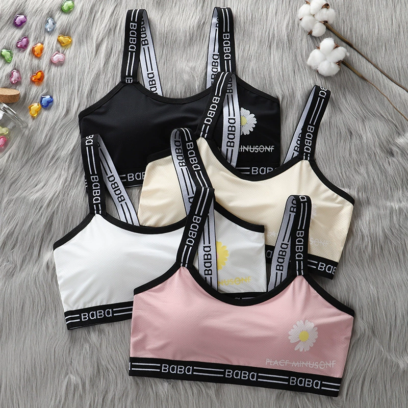 Нижнее белье для подростков младших классов средней школы 12-20 лет, Новый дышащий топ с трубкой для груди с запахом, спортивный бюстгальтер без оправы
