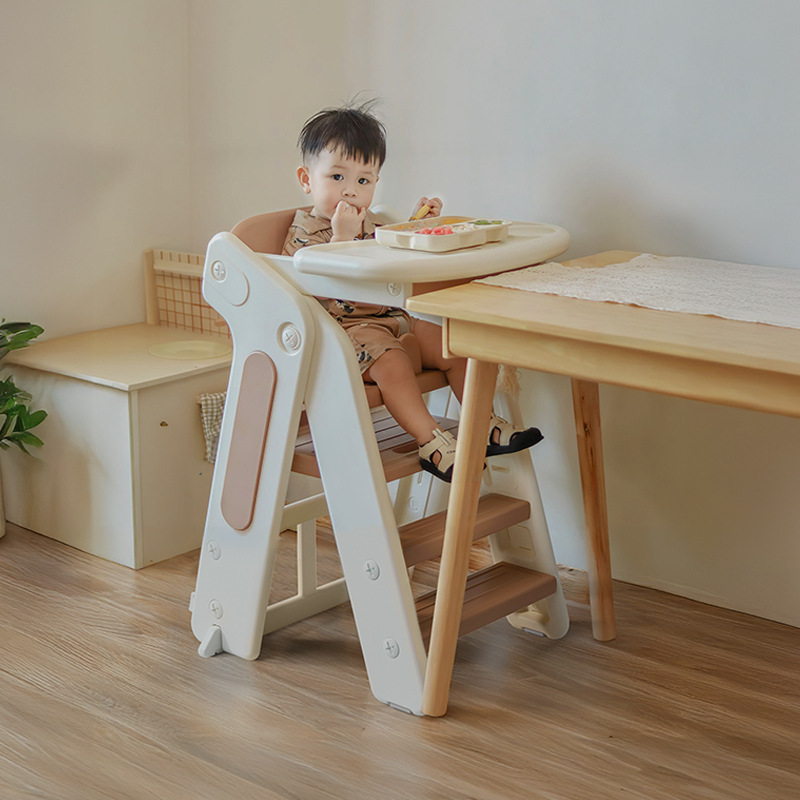 Silla Alta Plegable Multifuncional de Plástico para Niños de 0 a 6 Años, Ideal para Alimentar y Ayudar a Bebés a Crear, con Bandeja, Venta al por Mayor