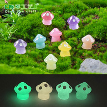 微景观摆件七彩夜光小蘑菇荧光饰品苔藓创意树脂工艺品桌面小摆件