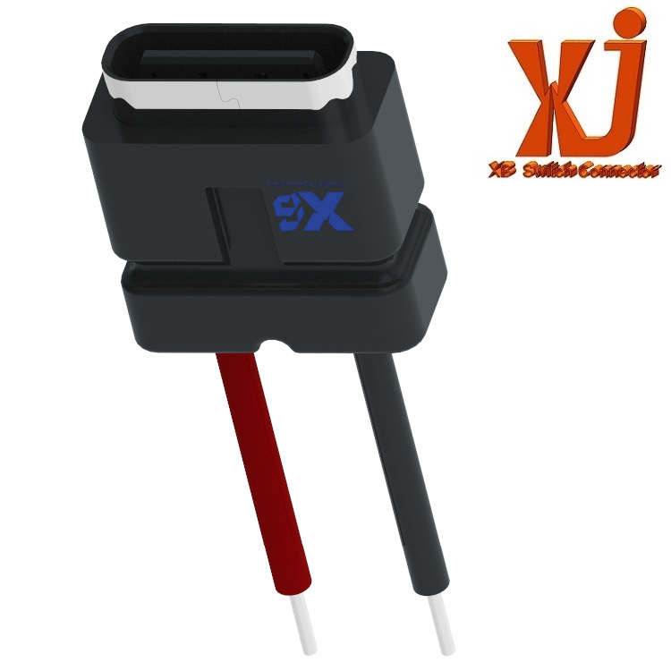 USB母座C型带线2PIN  批发防水USB连接器2线 两线防水USB插座2P