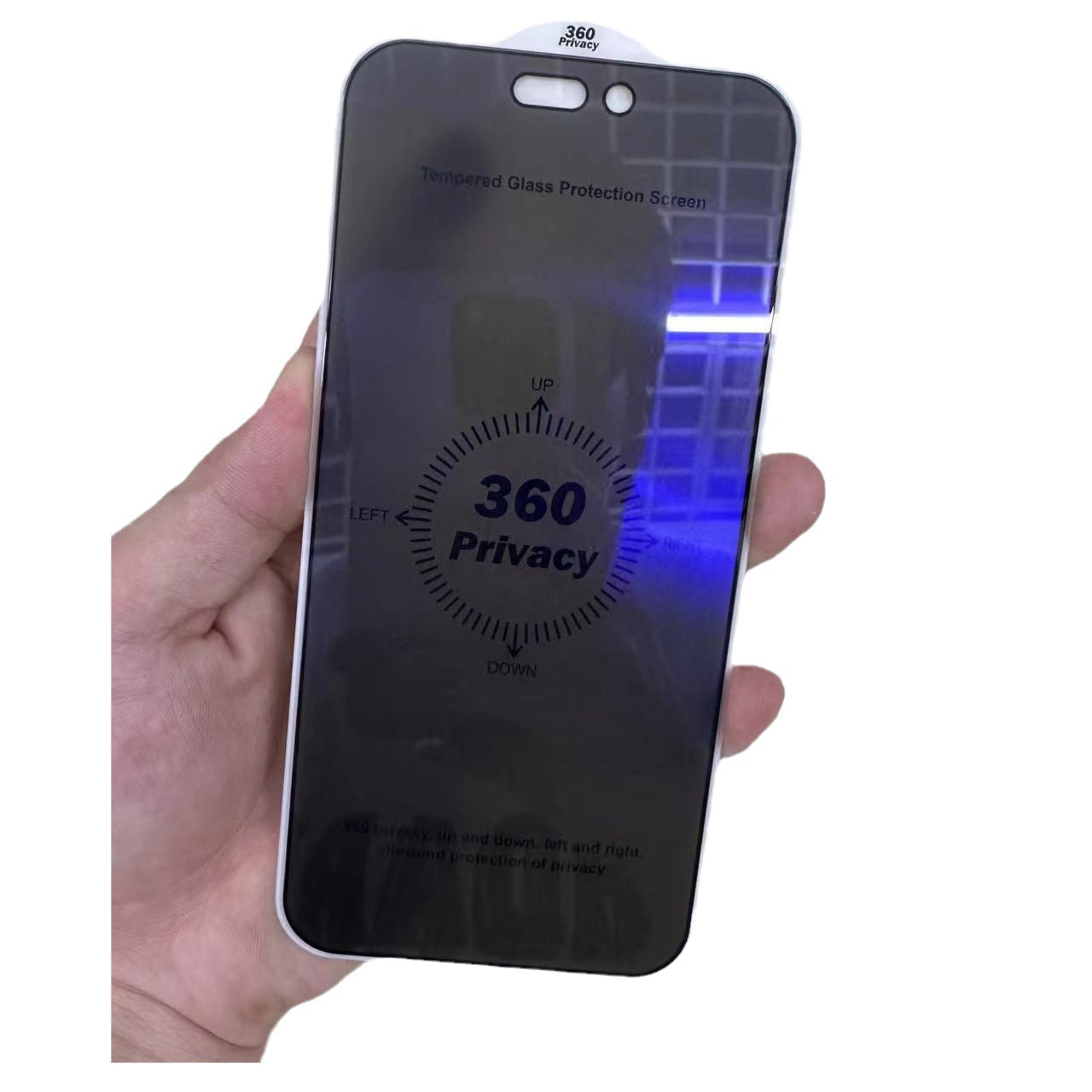 Adecuado para Apple 15 luz azul protección ocular película templada 15Pro Pantalla Completa película protectora a prueba de Peep escape automático