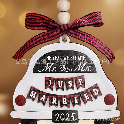 Decoración colgante 2026 nuevo mejor regalo de mudanza decoración de madera decoración para el hogar decoración del árbol de Navidad rojo