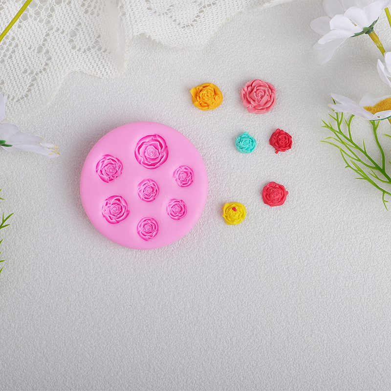 Rosas de hoja de silicona molde de cinta magnética mousse pastel de chocolate aromático decoración accesorios de goteo