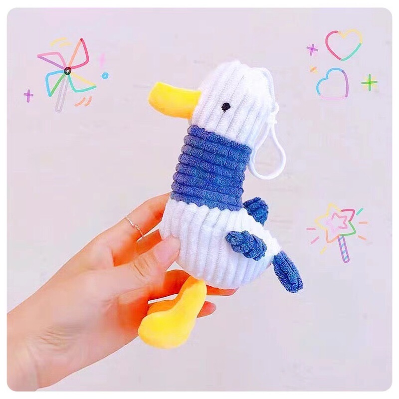Super cute refueling duck pendant creative ugly adorable struggle duck keychain schoolbag pendant plush toy doll wholesale