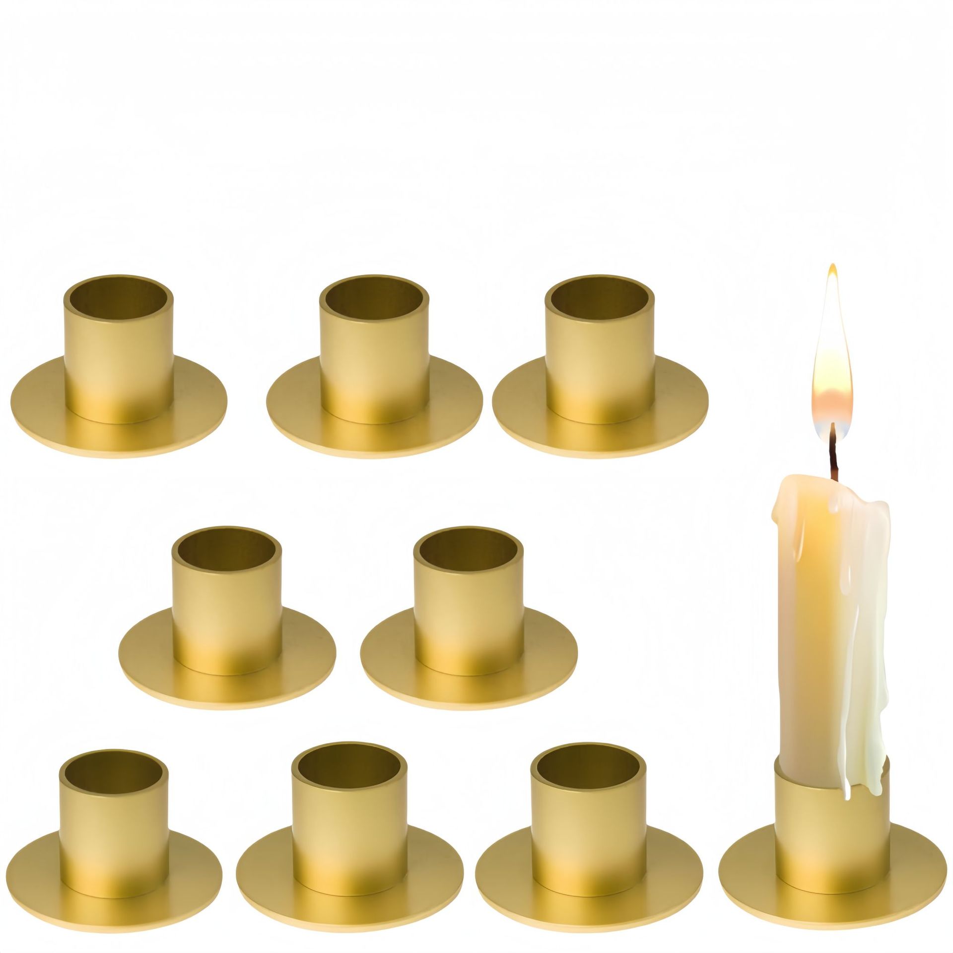 Candelabro de mesa de comedor de hierro europeo, candelabro de boda, comercio electrónico transfronterizo, candelabro pequeño redondo, adornos, pedestal de vela de poste negro