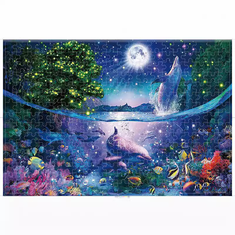 Ventas directas de la fábrica 300 unidades paisaje dibujos animados niños juguetes educativos vacaciones Navidad regalo rompecabezas madera