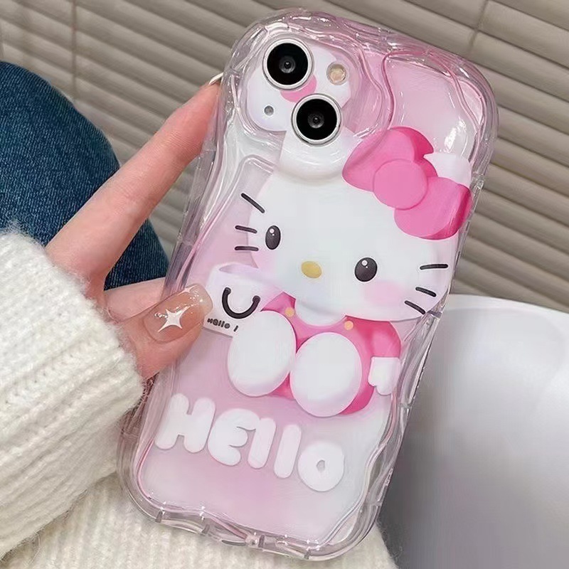 Lindo gato rosa para iphone16promax funda para teléfono móvil Japón y Corea del Sur Apple 15 anti-caída 14 funda de crema 13mini
