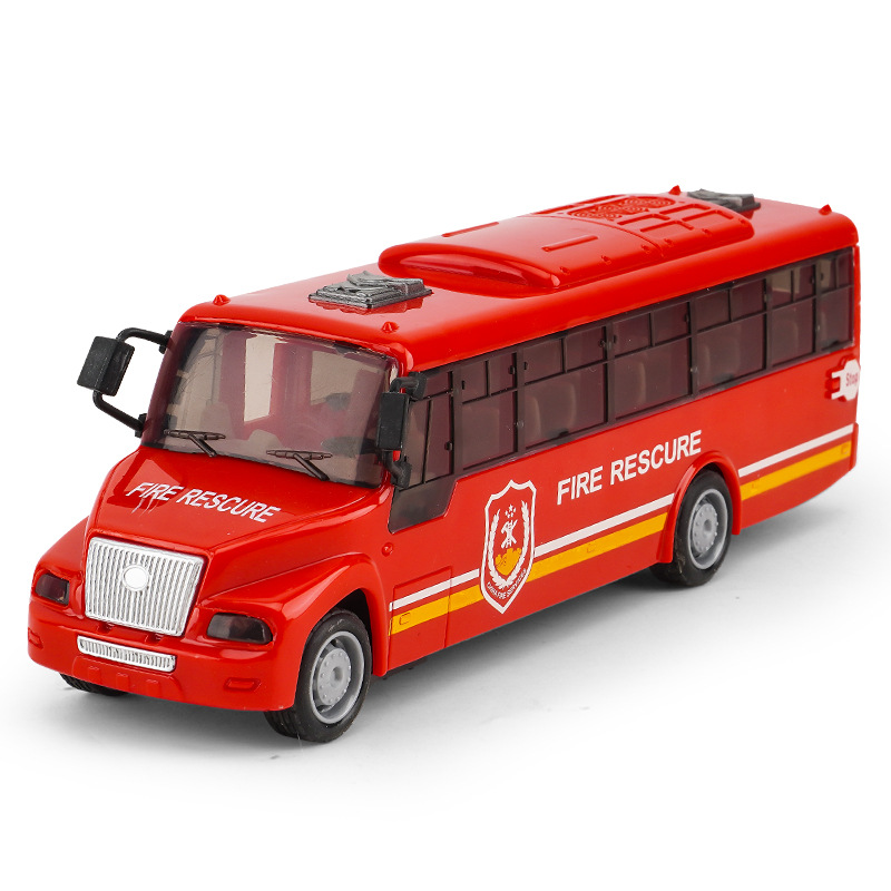 Juguete de doble puerta de simulación para niños modelo de coche inercial coche de luz y sonido coche de policía de bomberos juguetes para niños