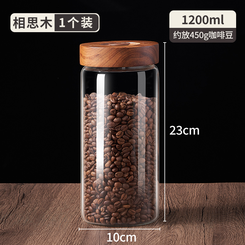 Tanque de almacenamiento de granos de café de grado alimenticio, tanque de sellado de vidrio, tanque de almacenamiento especial para polvo de café, cáscara de naranja de té, tanque de almacenamiento y botella