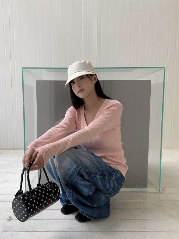誉一新款2025秋季美式抓纹弯刀牛仔裤女刺绣后袋阔腿裤女hc1361|undefined