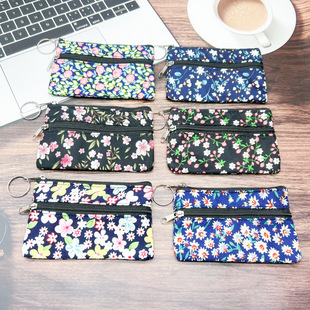 Korean Style Coin Purse Women's Fabric Hand-Held Small Cloth Wallet Mini Cotton and Linen Fabric Card Holder Small Fresh Canvas Small Hand Bag