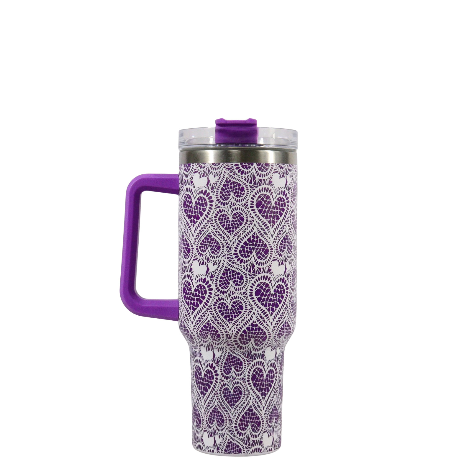 Pastoral Double Heart Flower Stainless Steel Water Bottles 1 Piece display picture 9