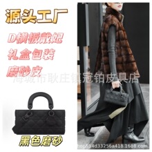 D跨境横板戴妃磨砂皮女士斜挎包手铃包网红同款时尚通勤无H代发