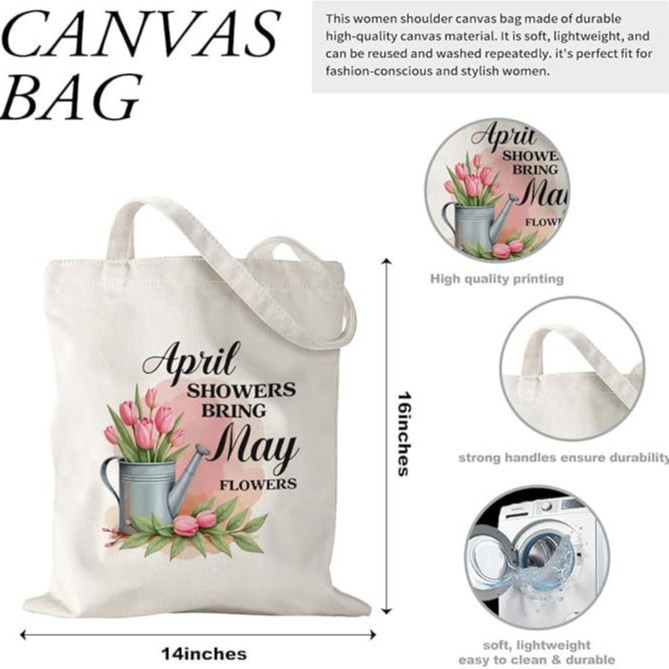 Amazon crossover explosity English Flower Algodón y lino Bolso de lona con estampado de doble cara Bolso de hombro pequeño fresco al por mayor