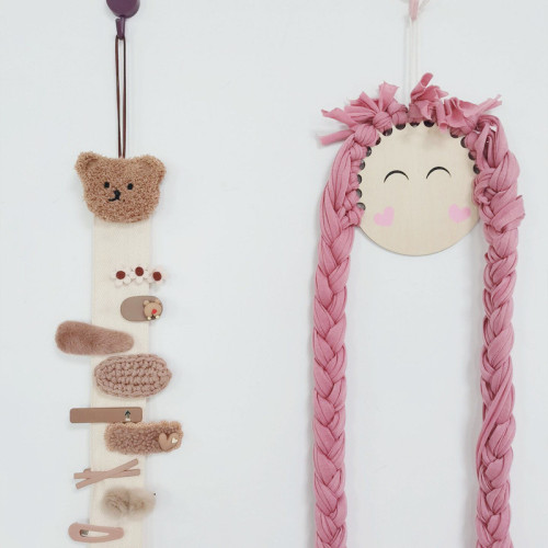 INS Nordic style new product cartoon bear children's hairpin storage belt hook wall decoration wall hanging