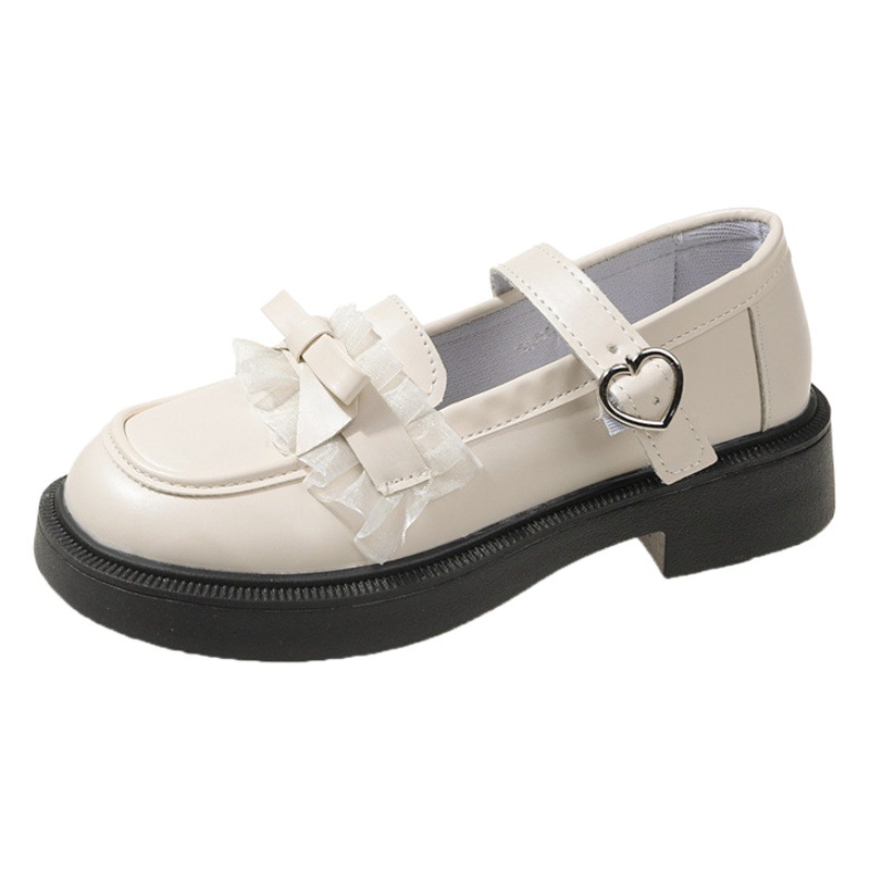 2022 nuevos zapatos japoneses Lolita JK de corte bajo Mary Jane Zapatos simples de cuero blanco con suela gruesa para mujer