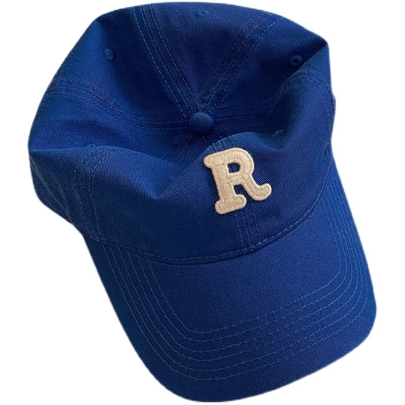 Gorra de béisbol estilo coreano circunferencia de la cabeza grande cara-mirando pequeño sombrero hombres y mujeres pareja moda todo partido letra R gorra al por mayor