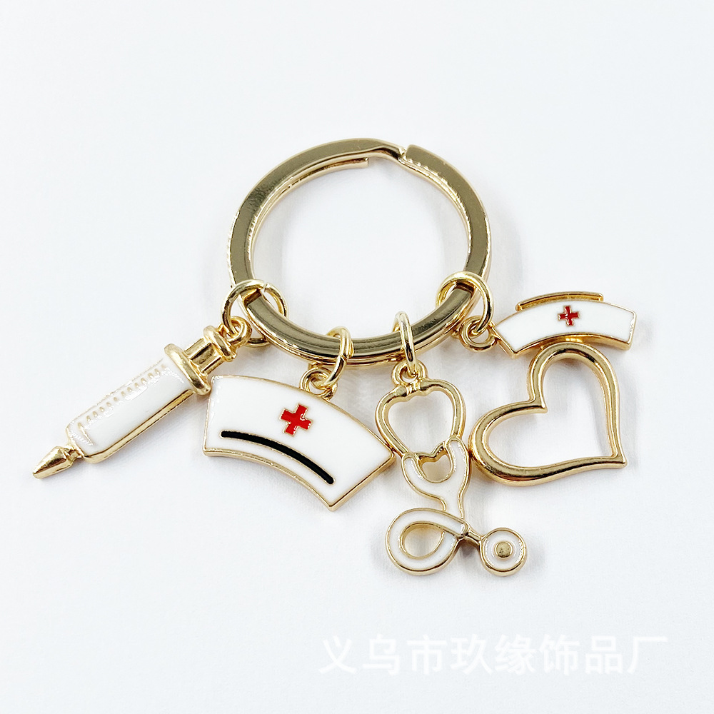 26g Weight 10 PCS/Package 15*27MM 25*15mm 28*25mm Alloy Nurse Hat Heart Shape Needle Pendant