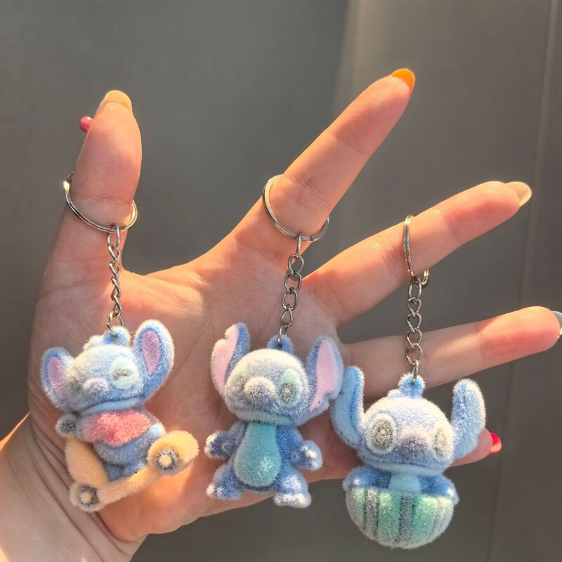 Single Ring N63 Cartoon Stitch Keychain Pendant 3D Plush Bear Doll Car Keychain Bag Accessory Single Ring N63 Cartoon Stitch Keychain Pendant 3D Plush Bear Doll Car Keychain Bag Accessory