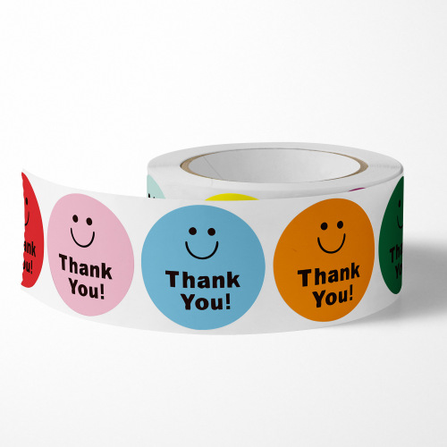 500 pcs/roll reward encouragement pattern stickers kindergarten teacher’s face smiling expression circular happy seal sticker