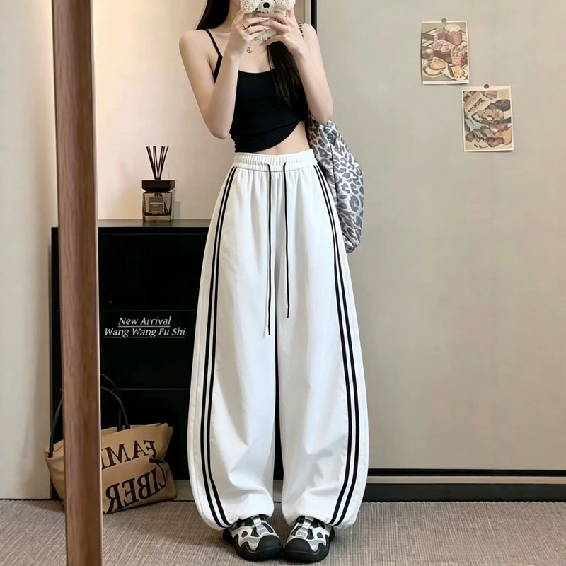 White Casual Pants for Women, Petite Size, Spring and Summer Thin Style, 2026 New American Style, Loose Fit, Slimming, Drapey Wide-Leg Pants