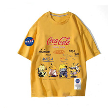 NASA聯名日本火影寶可夢宇航員短袖T恤男上衣2022夏潮牌兒童款T恤