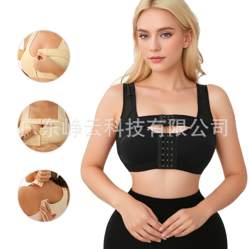 跨境欧美无钢圈聚拢调整型女士美背内衣哺乳孕后亲肤弹力薄款文胸