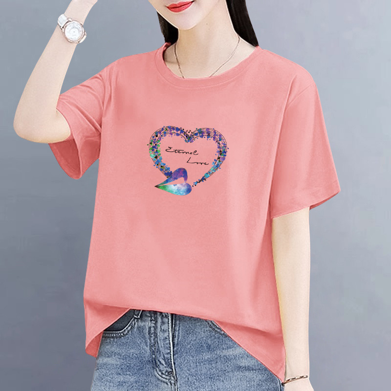2025 New Style Mom Summer Dress, Middle-Aged Short-Sleeved T-Shirt, Women's Loose Large Size Fashionable and Beautiful Top 2025 New Style Mom Summer Dress, Middle-Aged Short-Sleeved T-Shirt, Women's Loose Large Size Fashionable and Beautiful Top