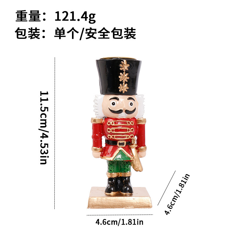クロスボーダー新製品クリスマス装飾インくるみ割り人形デスクトップ樹脂燭台装飾品ホームギフト|undefined