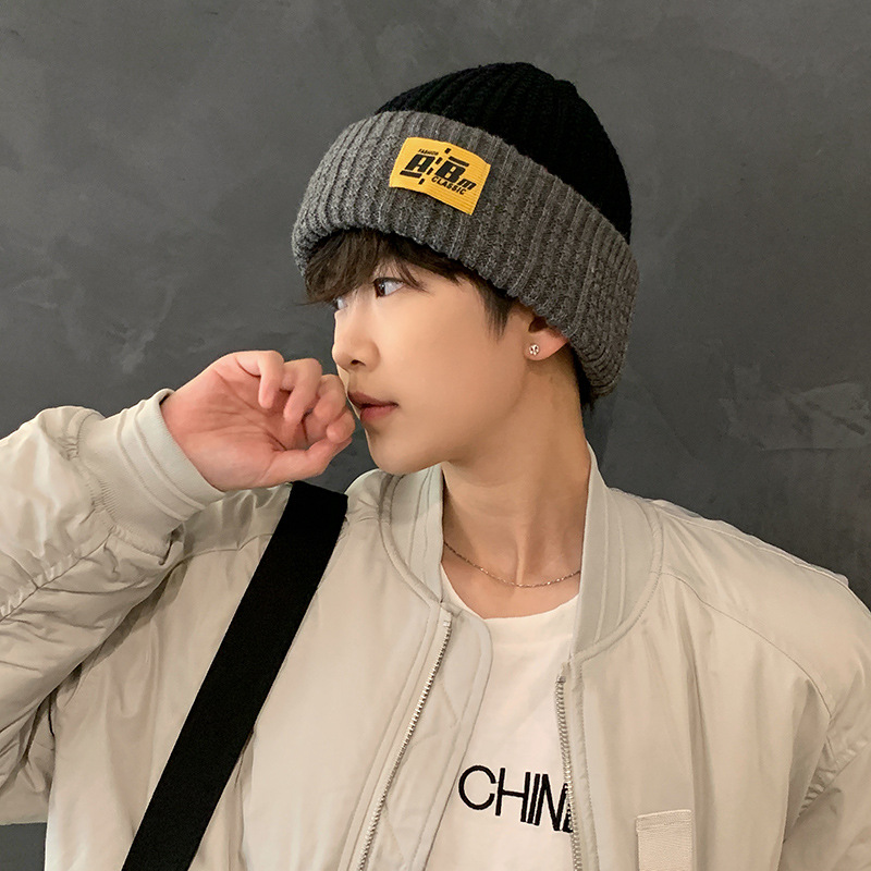 Knitted Beanie For Men Thickened Wool Winter Hat And Headband_voghion.com