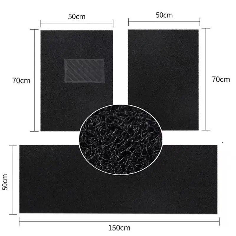 Silk Loop Floor – Universal Universal Foot Pad - pure-black-three-piece-set-front-5070-rear-50150