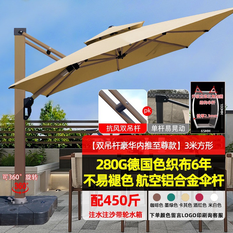 【双吊杆豪华内推款|琥铂金】3米方+450斤带轮水箱