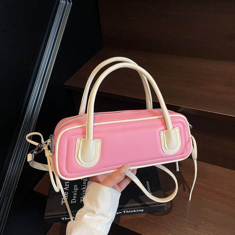 Bolsos populares de este año 2025 verano nuevo bolso femenino bolso de hombro de textura de alta calidad bowknot contraste color bandolera