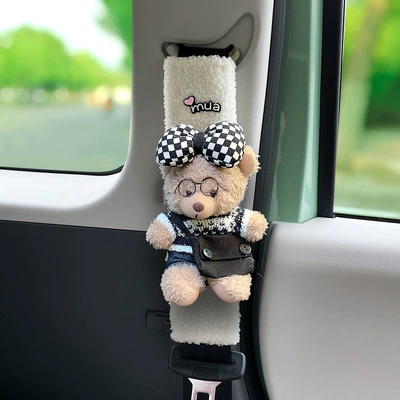 Seat belt shoulder pad Cover Lamb Cute Doll - 15-types-of-lambswool-doll-shoulder-straps
