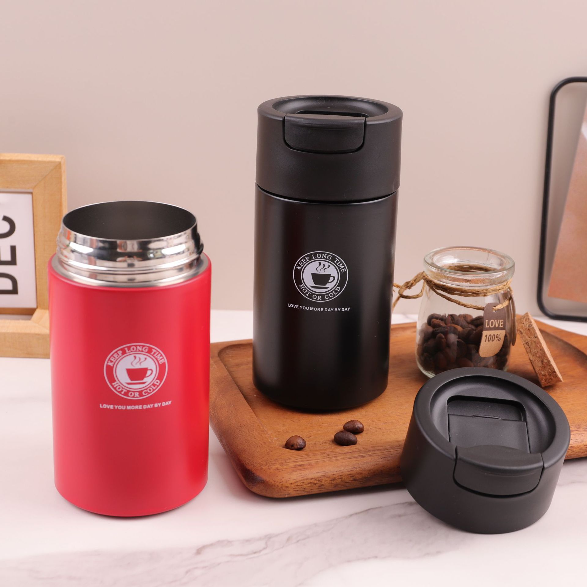 Taza de café de acero inoxidable 304 transfronteriza Taza de vacío Taza de vacío de doble capa de alto valor Taza de agua portátil de oficina