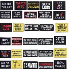 黑色字母徽章 卡通時尚潮牌男裝裝飾補丁貼 電腦繡花章子補洞布貼