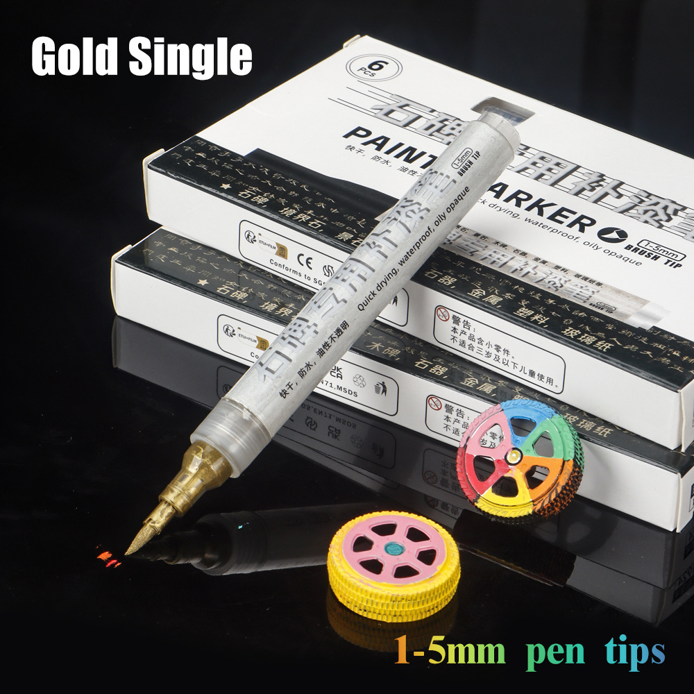 12 colores bolígrafo de pintura blando conjunto de cepillo aceitoso graffiti bolígrafo de pintura impermeable no desvanecido bolígrafo al por mayor