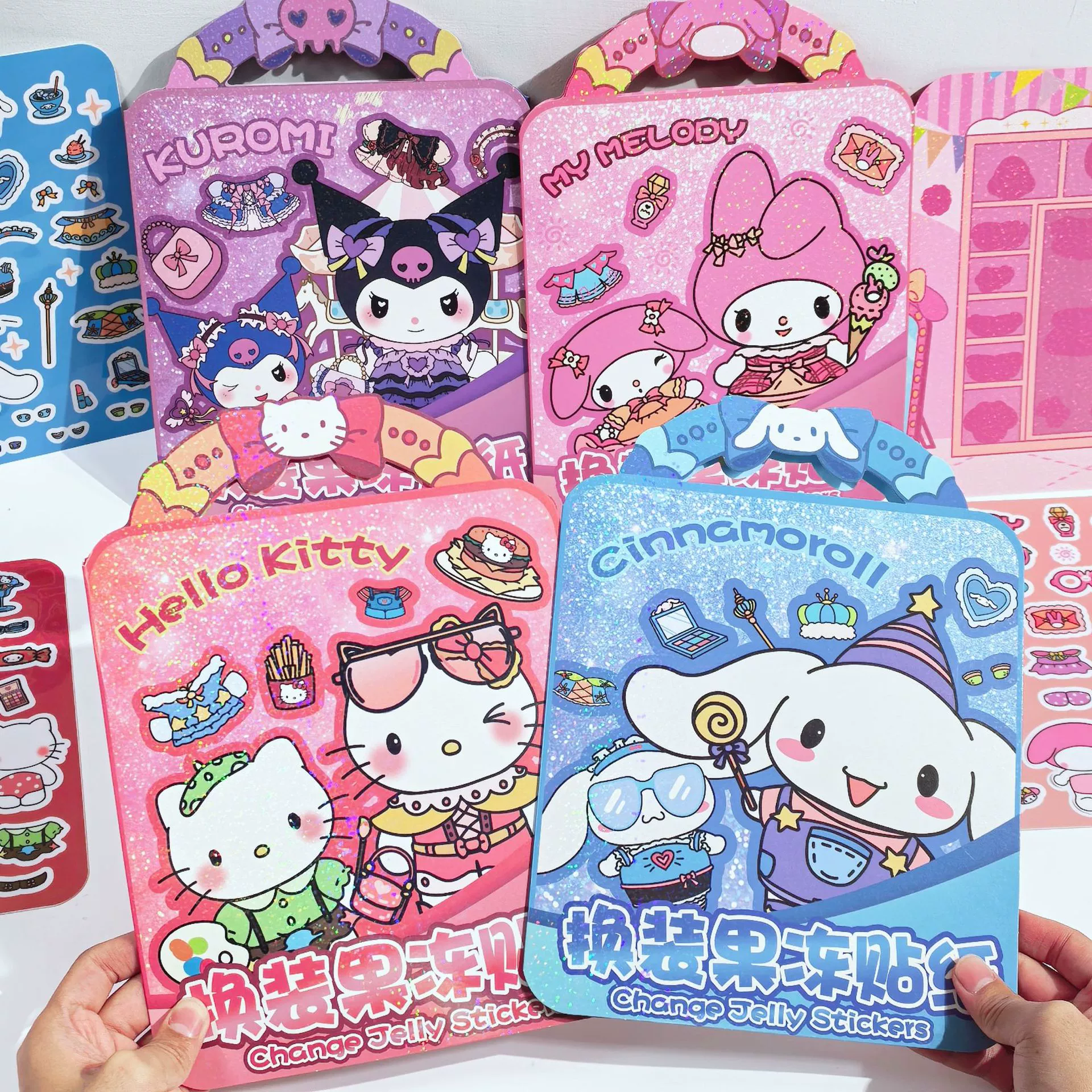 Креативная наклейка желе для детей тихая книга одеваются четыре сцены издания для девочек ручной работы без повторных игровых наклеек