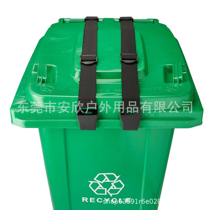 New Cross-Border Outdoor Trash Can Straps with High Elasticity, Adjustable Protective Locking Buckle Straps, Sanitation Trash Can Fixing Straps