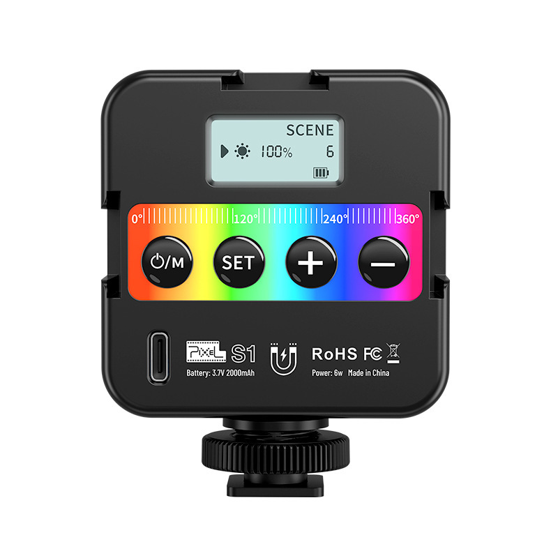 Pin Color S1 Fill Light Full Color rgb Photography Light led Desktop Flat Light Handheld Photography Camera Live Broadcast Flap Pocket Pants Light