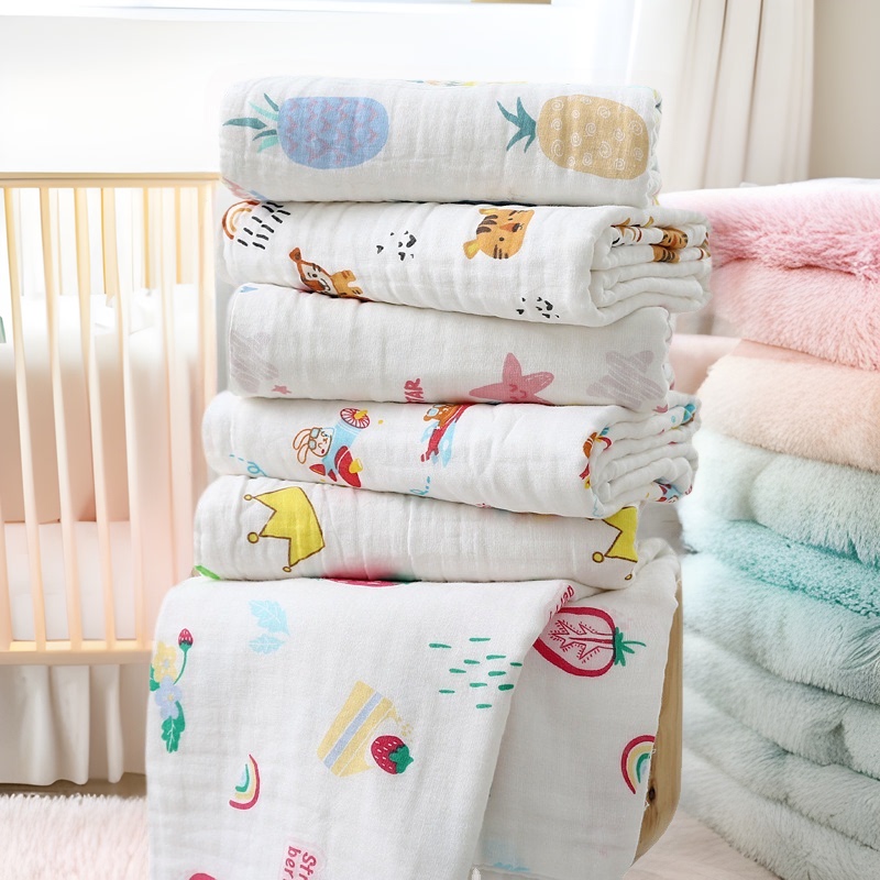 Baby bath towel four-layer gauze 140g baby supplies newborn children's blanket newborn bag a generation of hair