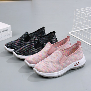 Lightweight and Breathable Slip-On Women's Shoes for Women Spring and Summer Breathable Sports Women's Shoes 2025 New Casual Thick Soles