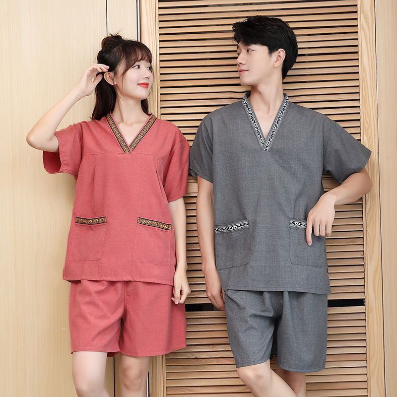 고급 공마 칸 김이 의류 여성 목 의류 마사지 사우나 의류 남성 발 목욕 의류 호텔 목욕 복 물리 치료 의류 도매