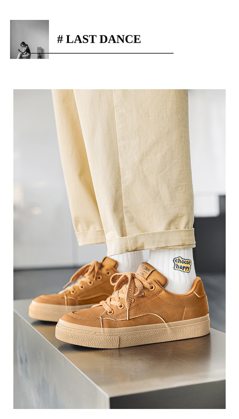 Sapatos masculinos de couro, elegantes e versáteis, casuais, com sola macia e cano baixo_voghion.com