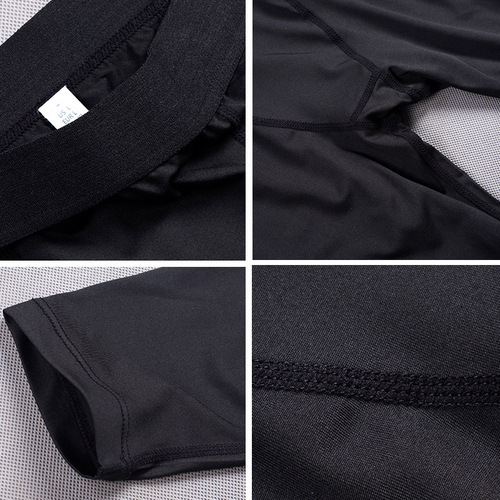 European and American cross-border all-black sports pants men's elastic quick-drying tights basketball sweat training running fitness pants