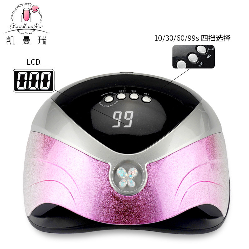 Lámpara de uñas de alta potencia de 168W, lámpara de curado UV con doble fuente de luz, máquina de fototerapia inteligente para salón de uñas, transfronteriza