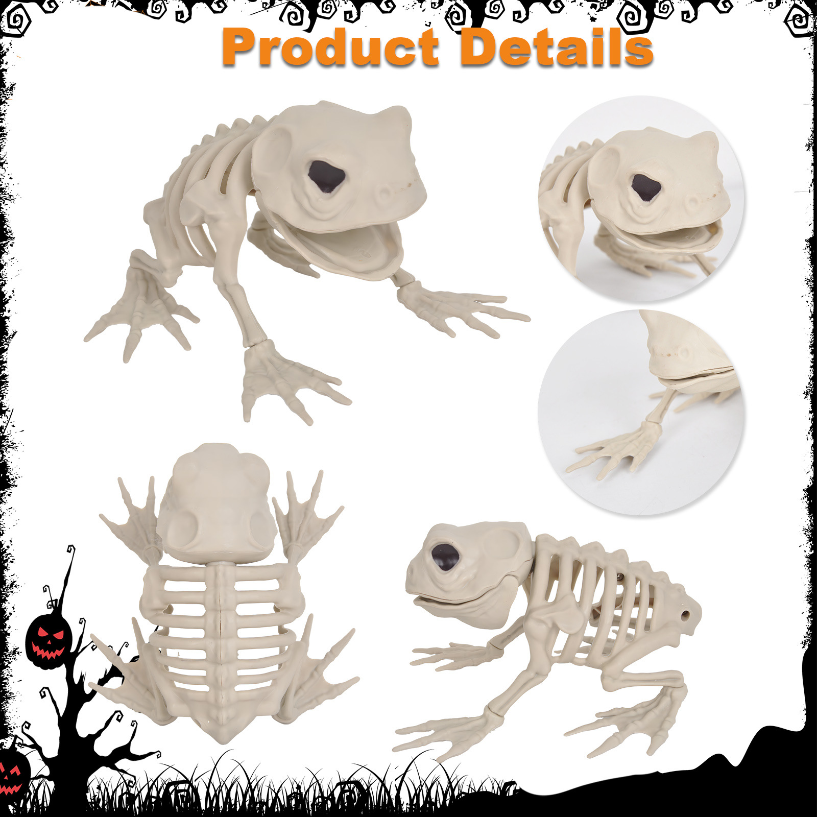 Transfronterizos de Halloween simulación esqueleto de animales decoraciones de terror decoraciones bar decoración de casas embrujadas props esqueleto de plástico