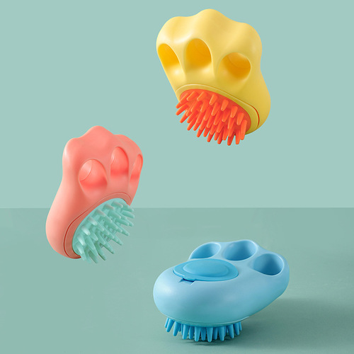Pet bathing brush, cat claw massage comb, silicone soft multifunctional head brush, cat cleaning comb, cat supplies