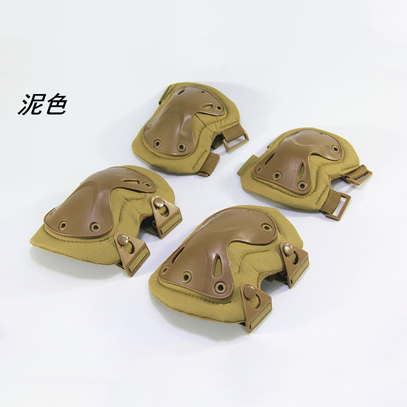 Tactical rodilla protector de codo cuatro piezas rodilla entrenamiento arrastrar equipo de combate humano real CS ciclismo protector de muñeca deportivo